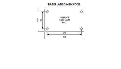 500kg Rated Waste Bin Castor - 6" 150mm - Swivel Plate